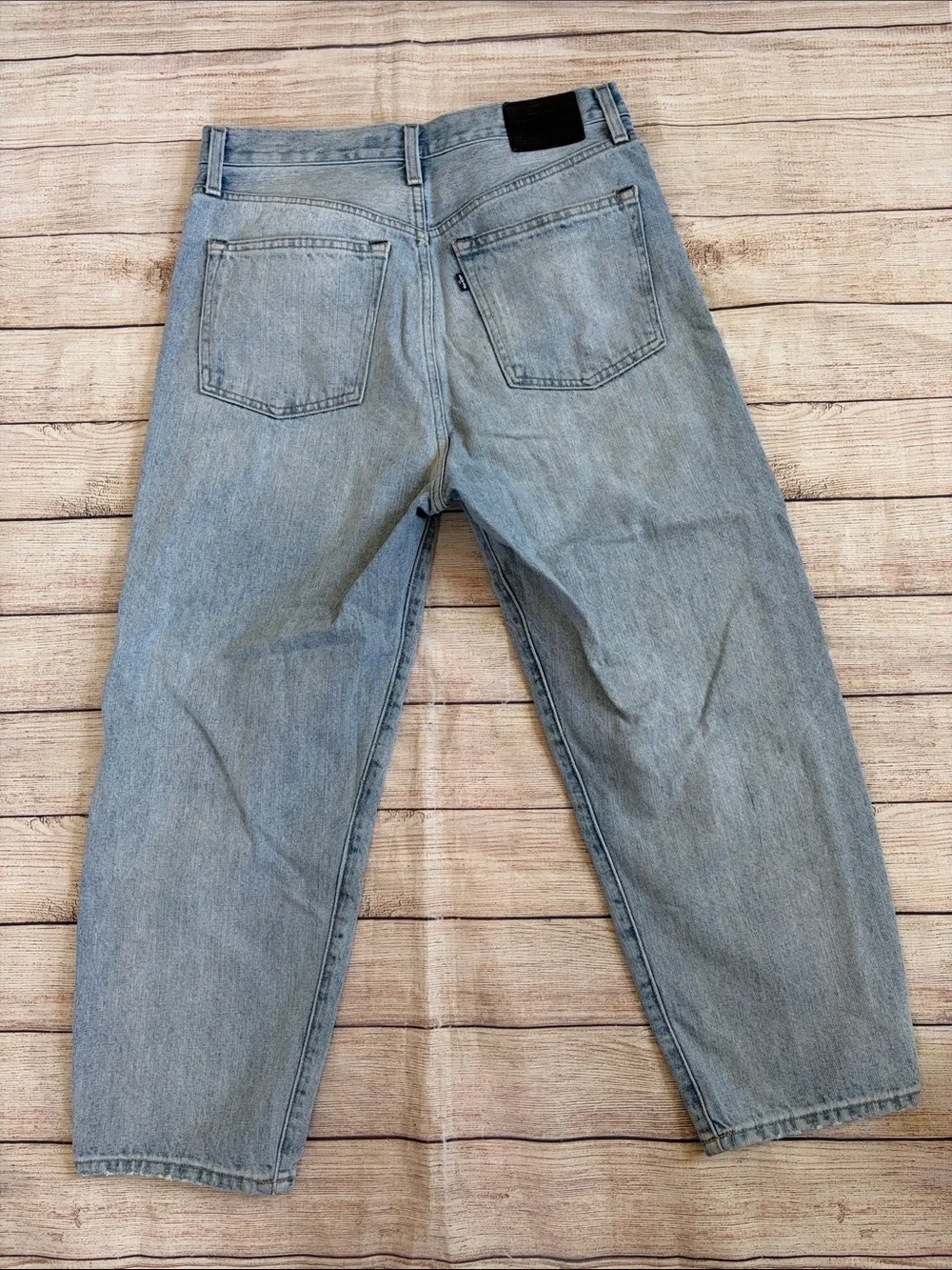 Levi’s Made & Crafted Women’s Light Blue Barrel Crop Denim Jeans Size 28